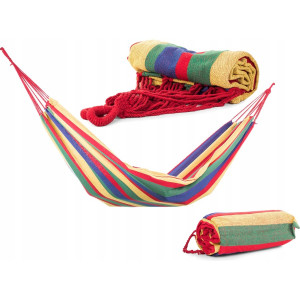 Hamak ogrodowy bawełniany 200x80 bujak z pokrowcem