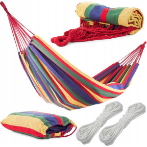 Hamak ogrodowy bawełniany dwuosobowy 200x150 bujak