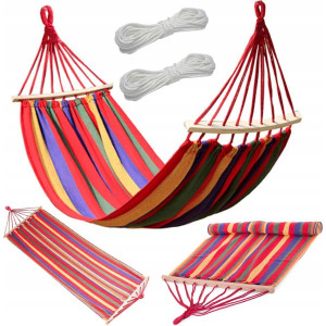 Hamak bawełniany ze stelażem 200x80 do 150kg ogród