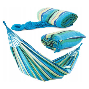 Hamak ogrodowy bawełniany dwuosobowy 200x150 bujak