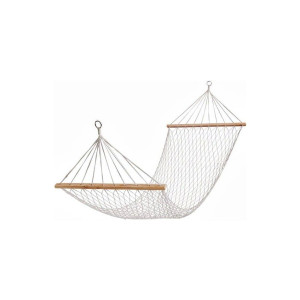 Hamak sznurkowy pleciony stelaż 200x80 bawełniany