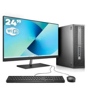 HP EliteDesk 800 G2 SFF / i5-6500 / 16GB DDR4 512GB SSD Windows 10 con monitor 24", taclado y ratón USB, WiFi
