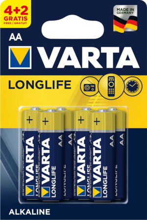 ΜΠΑΤΑΡΙΑ VARTA AA 6 τεμαχια ALKALINE LONGLIFE 4106