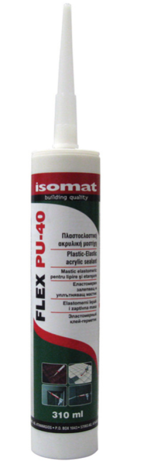 FLEX PU-40 ΠΟΛΥΟΥΡΕΘΑΝΙΚΗ ΜΑΣΤΙΧΗ ΛΕΥΚΗ ISOMAT 310ML (1)