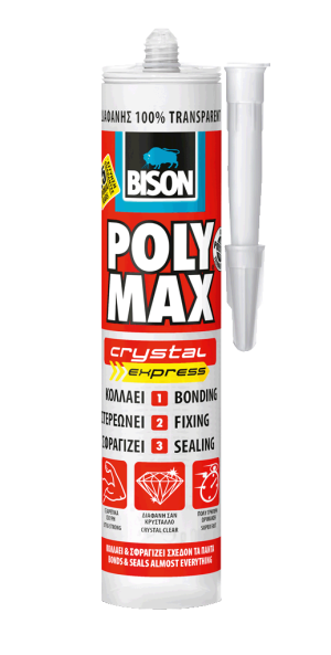 ΣΦΡΑΓΙΣΤΙΚΗ ΚΟΛΛΑ BISON POLY MAX CRYSTAL EXPRESS ΔΙΑΦΑΝΗ 300gr 6308548