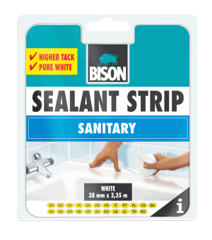 ΤΑΙΝΙΑ ΑΡΜΩΝ ΜΠΑΝΙΟΥ SEALANT STRIP SANITARY ΛΕΥΚΗ 38mmx3.35m BISON 6302092