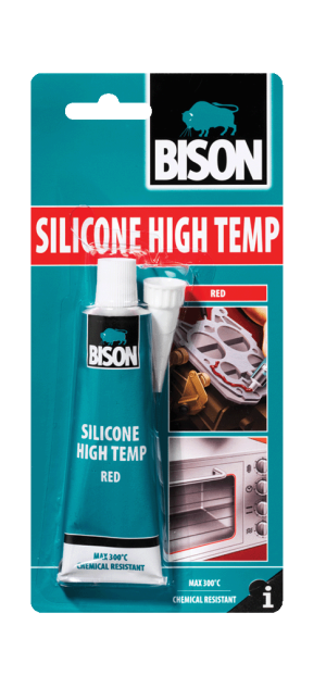 ΣΙΛΙΚΟΝΗ ΥΨΗΛΗΣ ΘΕΡΜΟΚΡΑΣΙΑΣ 300°C BISON SILICONE HIGH TEMP ΚΟΚΚΙΝΗ 60ml 6305453