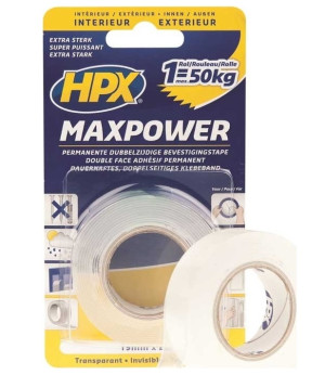 ΤΑΙΝΙΑ ΔΙΠΛΗΣ ΟΨΗΣ MAXPOWER ΔΙΑΦΑΝΗ 19mmx2m HPX 190020122