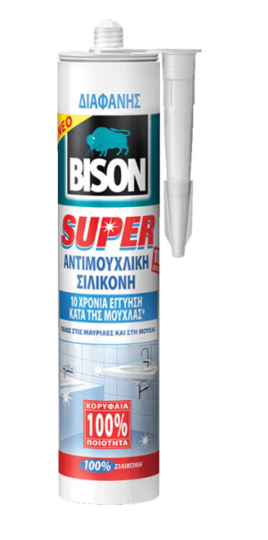ΣΙΛΙΚΟΝΗ ΑΝΤΙΜΟΥΧΛΙΚΗ SUPER SANITARY ΔΙΑΦΑΝΗ 280ml BISON 6305964