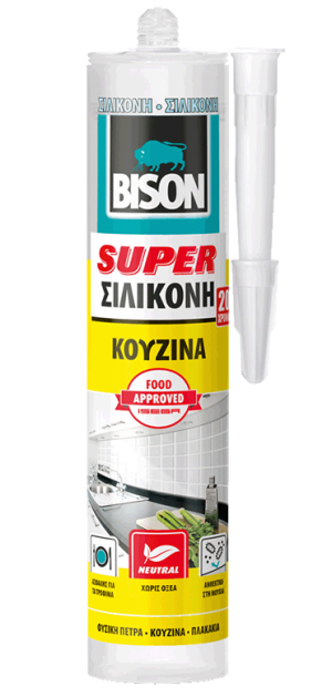 ΣΙΛΙΚΟΝΗ ΑΝΤΙΜΟΥΧΛΙΚΗ SUPER SILICONE ΚΟΥΖΙΝΑ ΔΙΑΦΑΝΗ 300ml BISON 28790