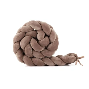 Paracolpi treccia in velluto per lettino - Cioccolato