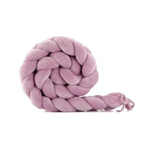Paracolpi treccia in velluto per lettino - Rosa Antico