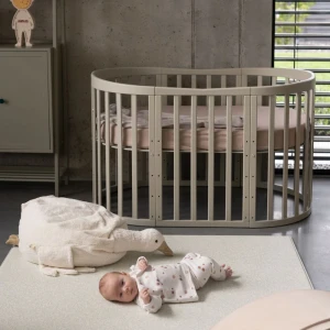 Ovale 7in1 babybed met matras - Olijf
