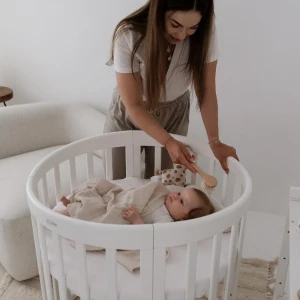 Ovale 7in1 babybed met matras - Wit