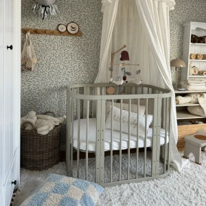 5in1 kinderbed met matras en wiegoptie - Olijf