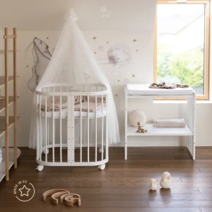 Lettino 7in1 con materasso - Bianco
