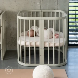 7in1 Babybett mit Matratze - Olivgrün