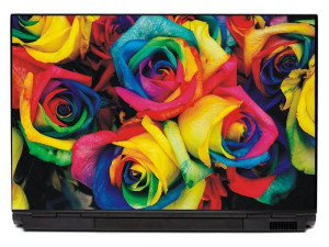 Naklejka na laptopa tęczowe róże P420
