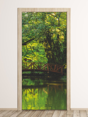 Fototapeta na drzwi mostek w lesie P73