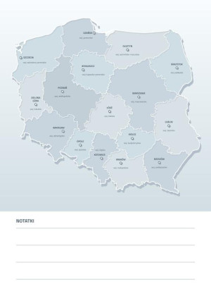 Tablica suchościeralna mapa Polski - województwa i miasta 190