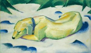 Reprodukcja Dog Lying in the Snow - Franz Marc