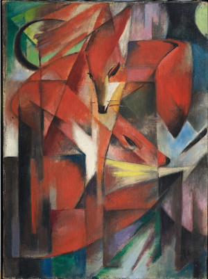 Reprodukcja The Foxes na płótnie - Franz Marc