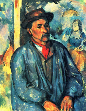 Reprodukcja Man in a Blue Smock, Paul Cezanne