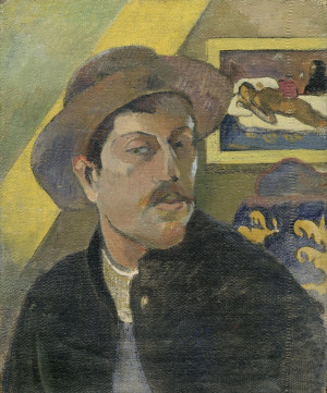 Reprodukcja obrazu Self-portrait with a hat - Paul Gauguin