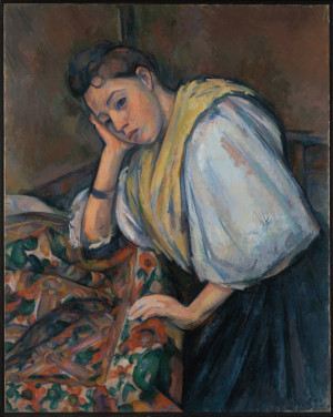 Reprodukcja obrazu Young Italian Woman at a Table - Paul Cezanne