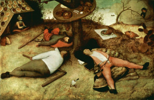 Reprodukcja obrazu Das Schlaraffenland - Pieter Bruegel