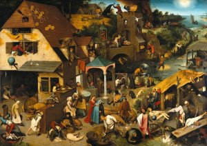 Reprodukcja Netherlandish Proverbs - Pieter Bruegel
