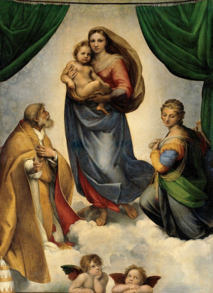 Reprodukcja obrazu Sistine Madonna - Rafael Santi