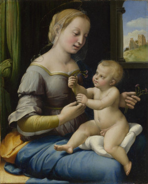 Reprodukcja The Madonna of the Pinks - Rafael Santi
