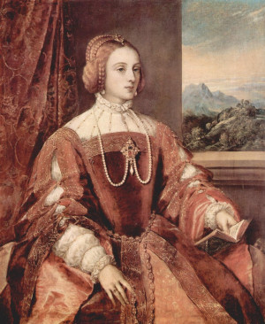Reprodukcja Portrait of Isabella of Portugal - Tycjan