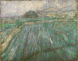 Reprodukcja obrazu Wheat Field in Rain - Vincent van Gogh