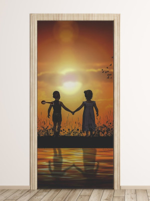 Fototapeta na drzwi dla dzieci zachód słońca FP 6014