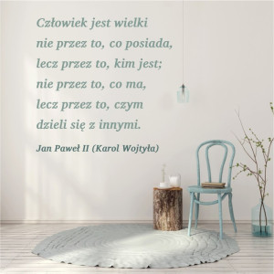 Szablon malarski z cytatem Czlowiek jest wielki 1962