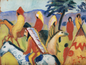 Reprodukcja Reitende Indianer beim Zelt, August Macke