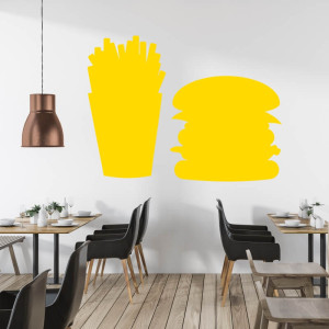 Tablica suchościeralna frytki hamburger 339