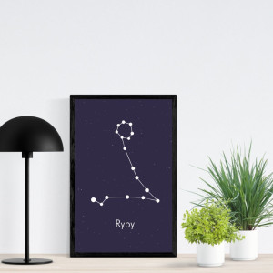 Plakat Znak zodiaku ryby 113