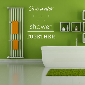 Naklejka na ścianę Save water shower together 2508