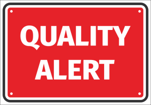 Naklejka BHP Quality alert