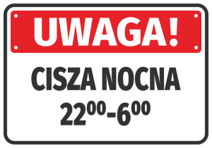 Naklejka Uwaga Cisza nocna 22-6