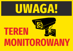 Naklejka Uwaga teren monitorowany