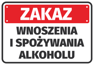 Naklejka Zakaz wnoszenia i spożywania alkoholu
