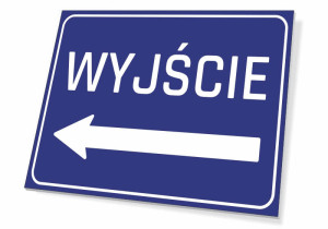 Tabliczka wyjście w lewo T058