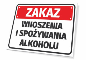 Tabliczka Zakaz wnoszenia i spożywania alkoholu