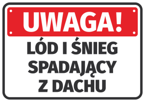 Naklejka Lód i śnieg spadający z dachu