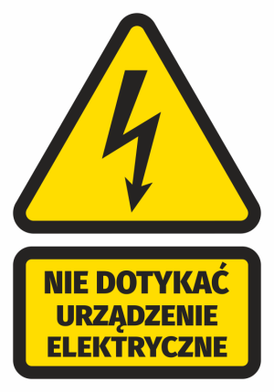 Naklejka Nie dotykać, urządzenie elektryczne