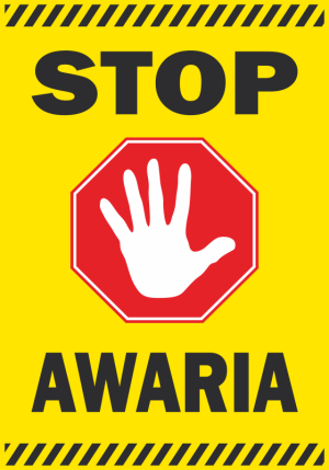 Naklejka BHP Stop, awaria